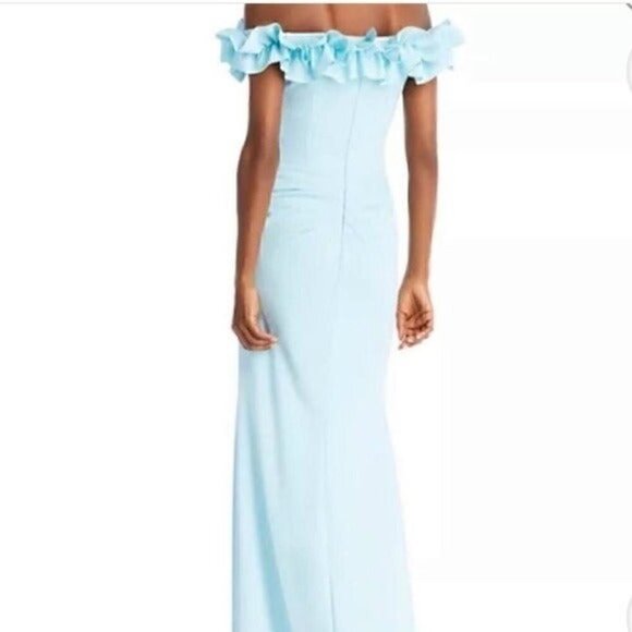 AQUA Ruffled Off The Shoulder Formal Dress, gown evening dress size 8 - Picture 2 of 10